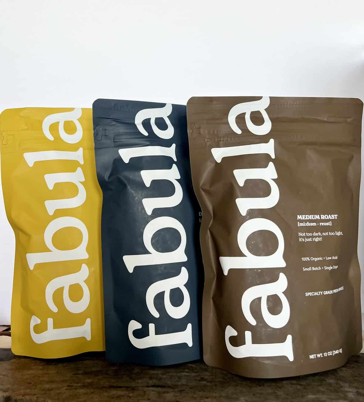 3 different packs of Fabula Coffee
