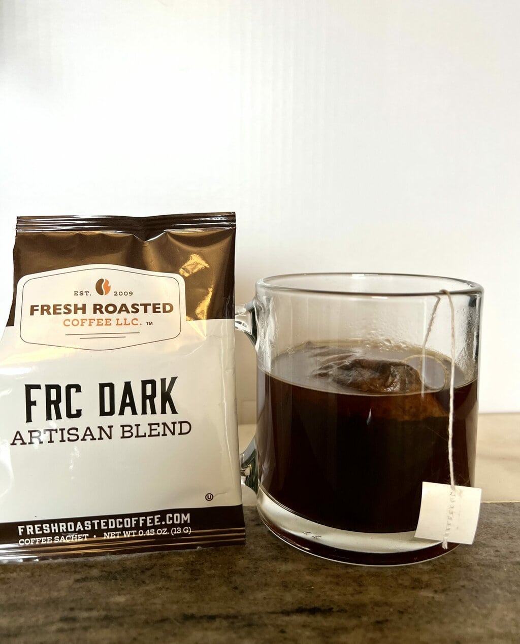 Fresh Roasted Coffee Subscription Review & Photos For 2024 15 FRC Dark coffee next to the cup