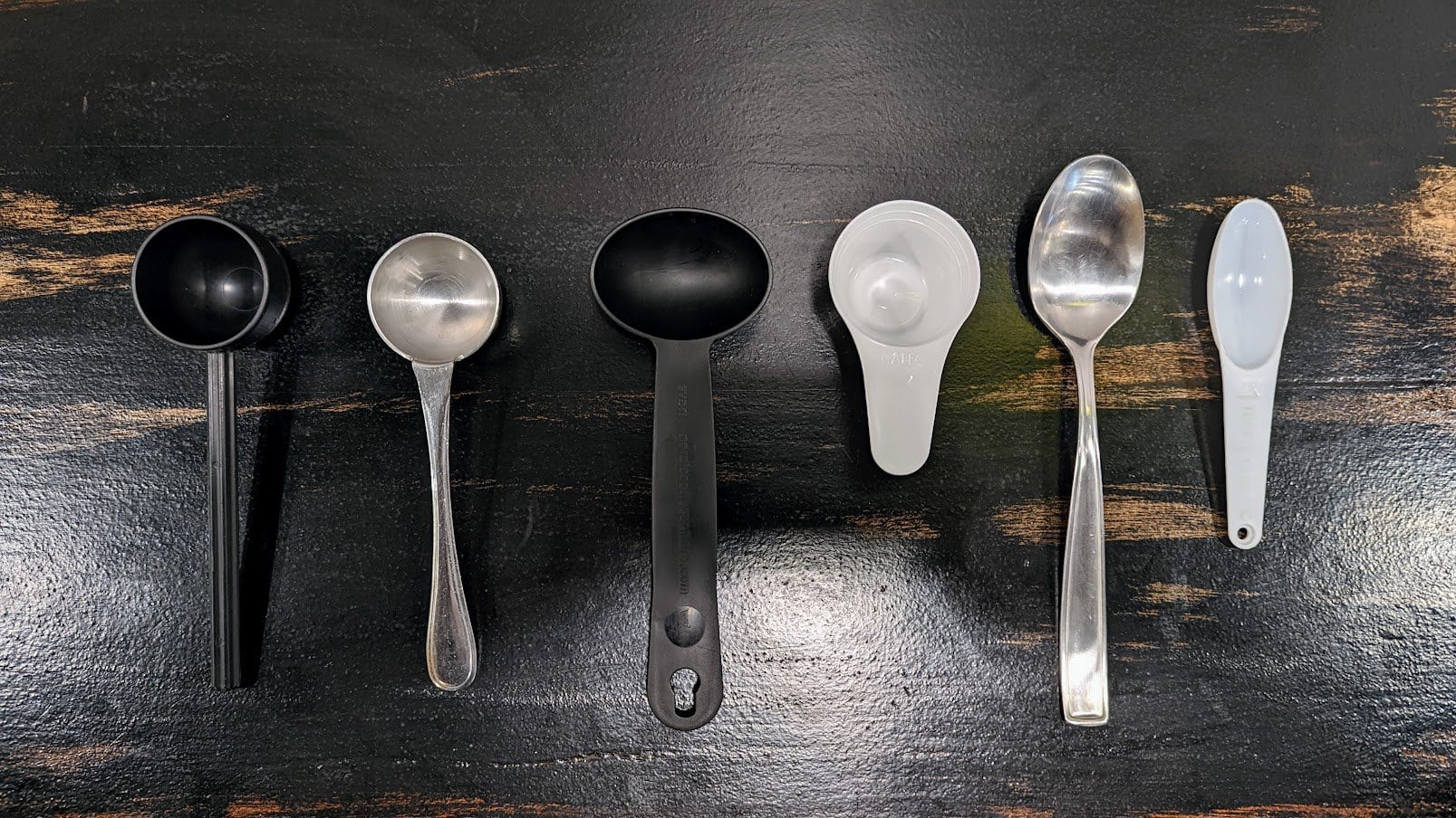 Various sized coffee scoops