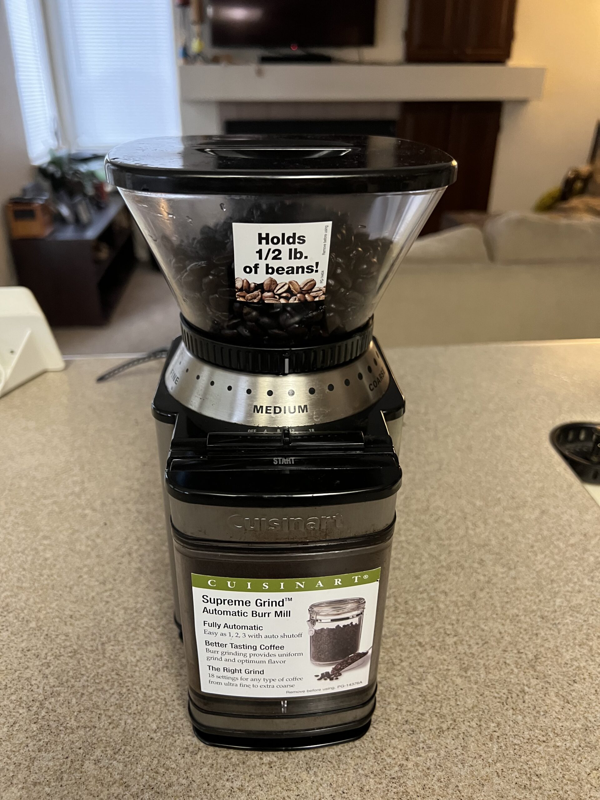 Cuisinart DBM-8 Coffee Grinder grinds coffee beans