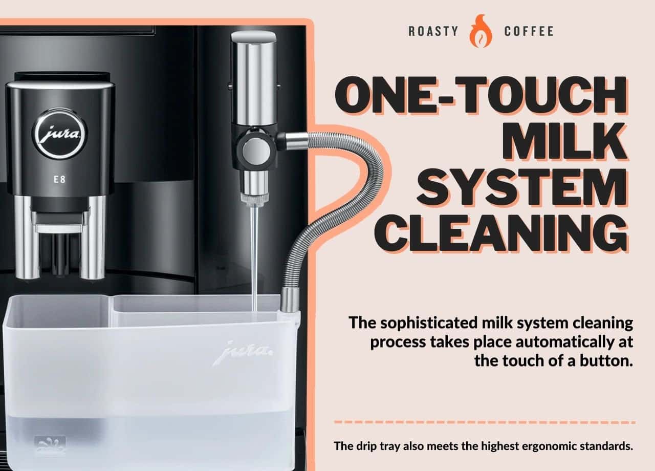 JURA E8 One-touch milk system cleaning