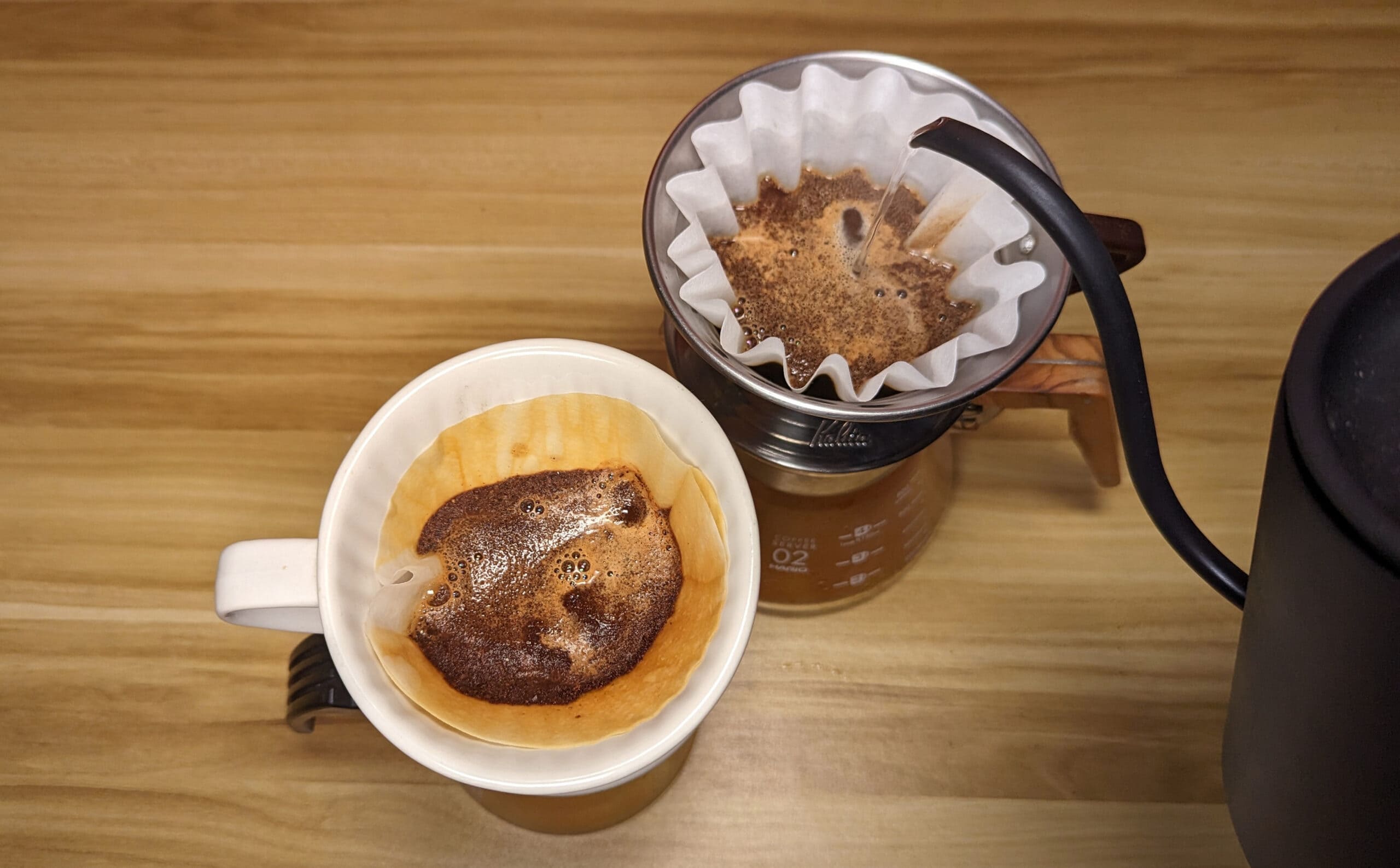 Kalita 102 vs Kalita Wave: Which Brewer Reigns Supreme? 9 Kalita 102 Wave Pouring
