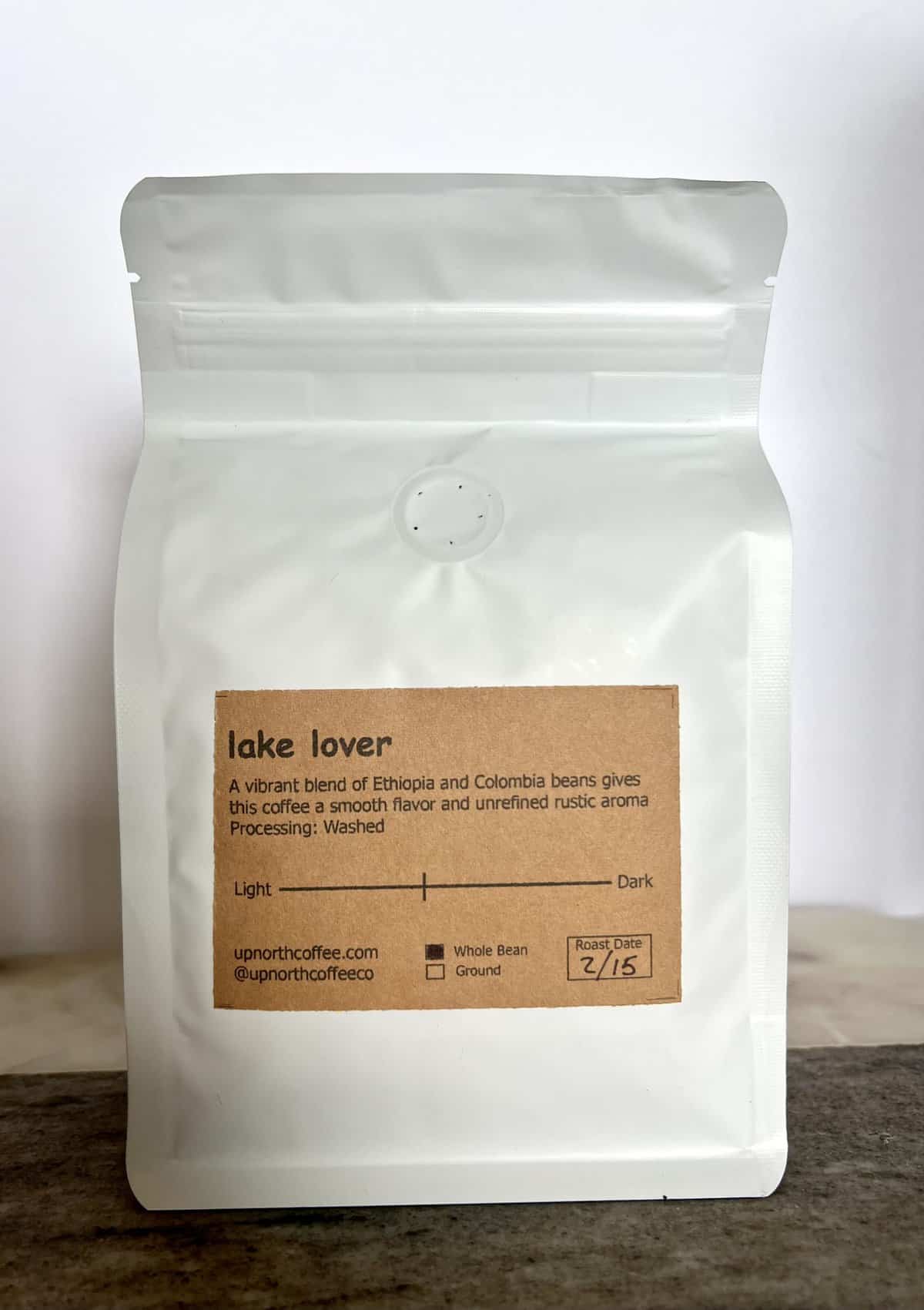 Up North Coffee Subscription Review: Exploring New Flavors 5 The-back-of-a-Lake-Lover-coffee-package-scaled