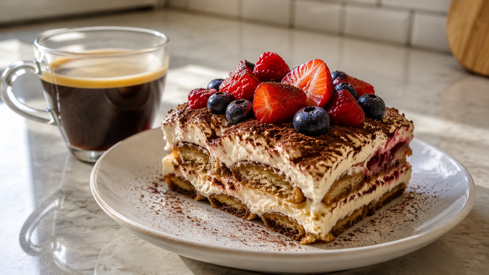 Coffee Desserts to Sweeten Up Labor Day Weekend 2 Classic Tiramisu with a Fresh Berry Twist