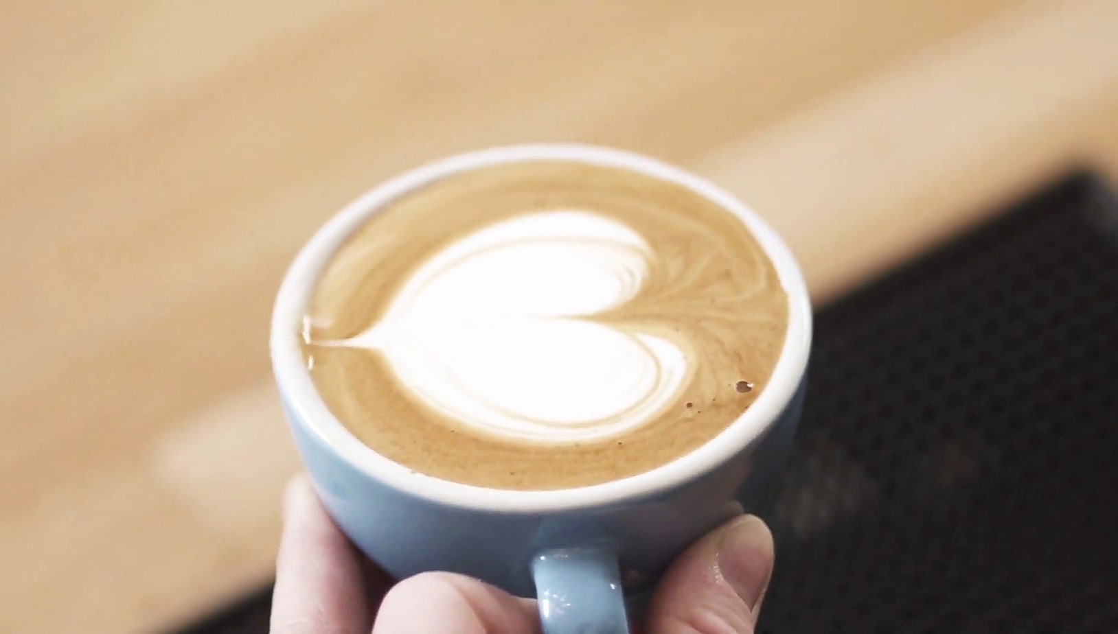 coffee with heart latte art