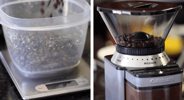 Measure and Grind Coffee Beans for Iced Coffee